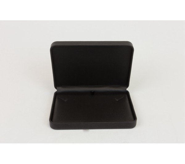Austin Collection Black Leatherette, Necklace Box 6 7/8" x 4 7/8" x 1 1/4" H